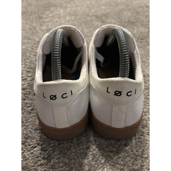 Loci x Nikki Reed Womens Sz EU 38 US 7 Beige Nine Low-Top Logo Sneaker Shoes - Picture 4 of 9